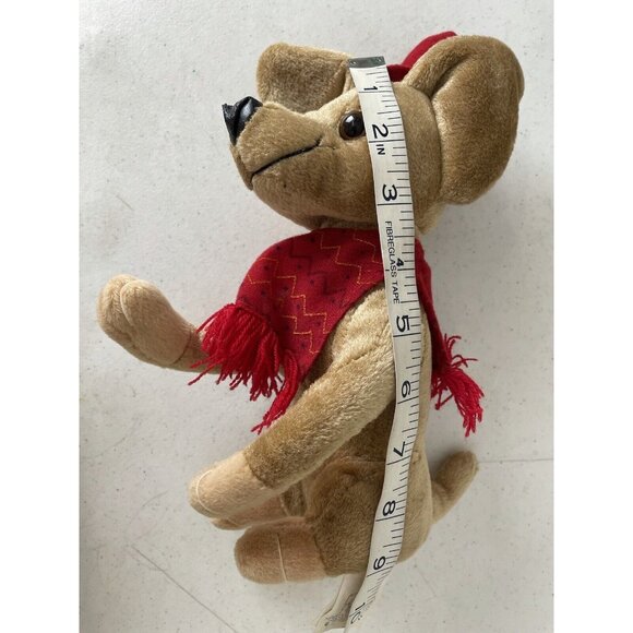 Vintage 1990s Chihuahua Mexican Plush Sombrero Poncho Snuggle Toy DGE Corp - Picture 9 of 9